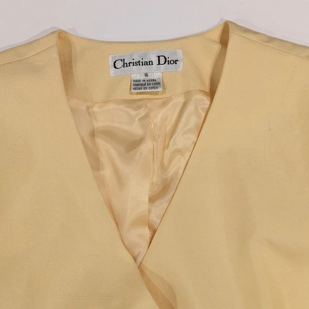 NEW CHRISTIAN DIOR Vintage Silk Blazer V- neck Jacket